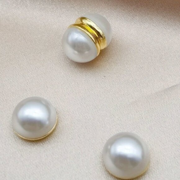 Pearl Synthetic Magnetic Earrings - 2 pair of Earrings Lymphatic Magnetotherapy - Picture 3 of 4